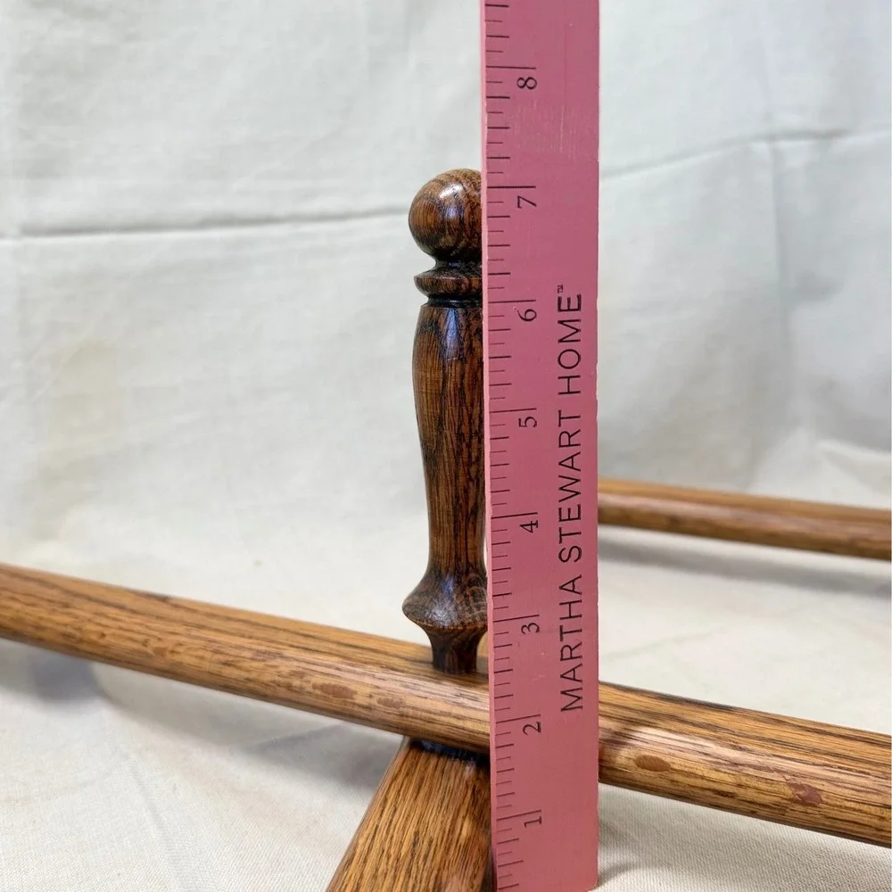 Vintage Wooden Accordion Wall Rack Expandable Peg Entryway Coat Hooks Solid Oak